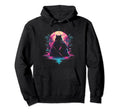 Synthwave Cat Samurai Mediation Hoodie - Custom Art Print for Adults - T-Shirt, Sweatshirt, Hoodie