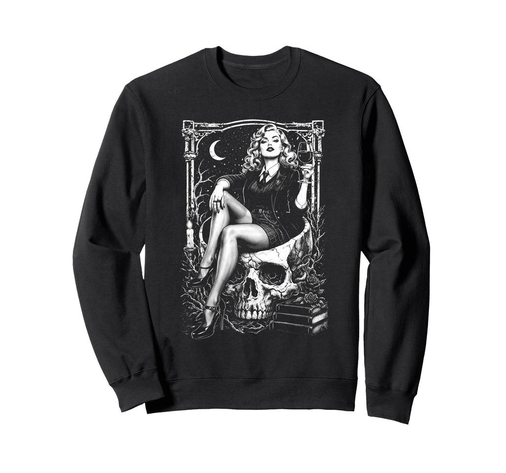 1950S Pinup Punk Alt Grunge Dark Sweatshirt - Unique Graphic for Adults - T-Shirt, Sweatshirt, Hoodie
