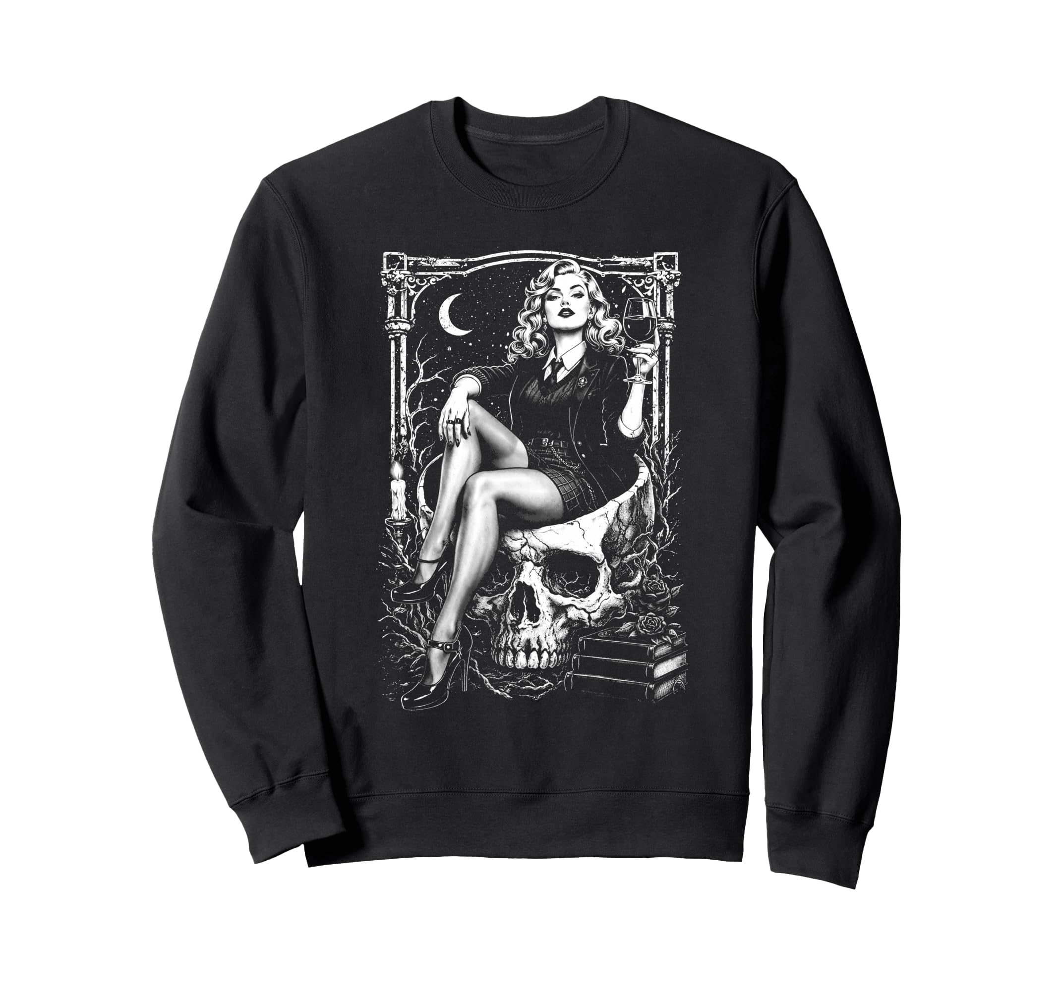 1950S Pinup Punk Alt Grunge Dark Sweatshirt - Unique Graphic for Adults - T-Shirt, Sweatshirt, Hoodie