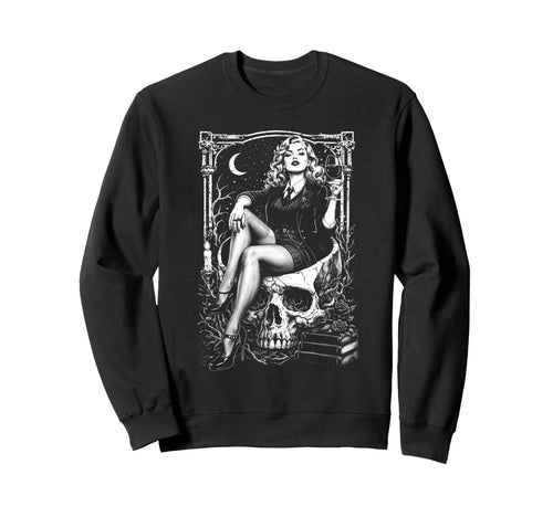 1950S Pinup Punk Alt Grunge Dark Sweatshirt - Unique Graphic for Adults - T-Shirt, Sweatshirt, Hoodie