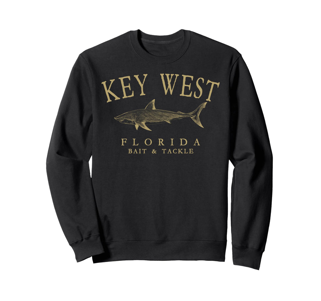 Key West Florida Shark Arched Tan Sweatshirt - Unique Graphic Men Women - T-Shirt, Sweatshirt, Hoodie