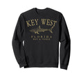 Key West Florida Shark Arched Tan Sweatshirt - Unique Graphic Men Women - T-Shirt, Sweatshirt, Hoodie