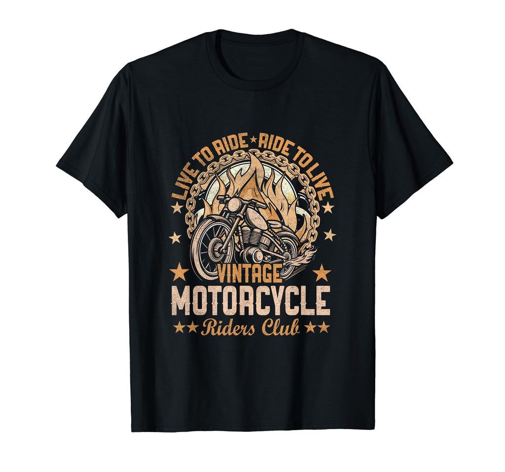 Live To Ride Flames Motorcycle Club T-Shirt - Aesthetic Graphic Unisex - T-Shirt, Sweatshirt, Hoodie