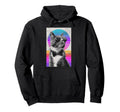 Funny Cat Bow Tie 80S Synthwave Hoodie - Custom Art Print for Adults - T-Shirt, Sweatshirt, Hoodie
