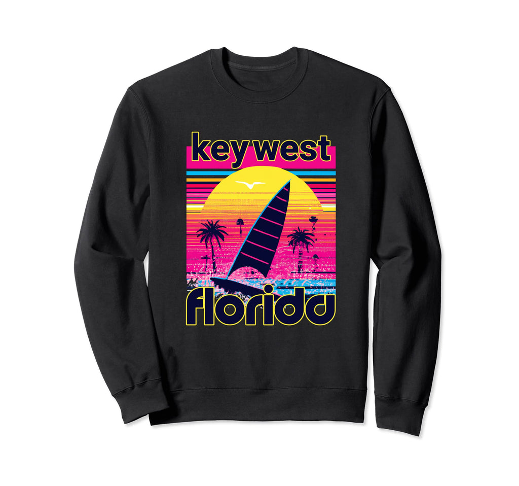 Key West 80S Souvenir Beach Sweatshirt - Streetwear Style for Adults - T-Shirt, Sweatshirt, Hoodie