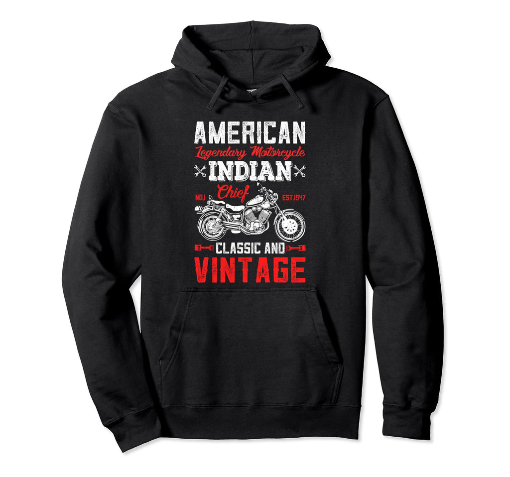 Old Biker American Motorcycle Motocross Hoodie - Trendy Graphic Unisex - T-Shirt, Sweatshirt, Hoodie