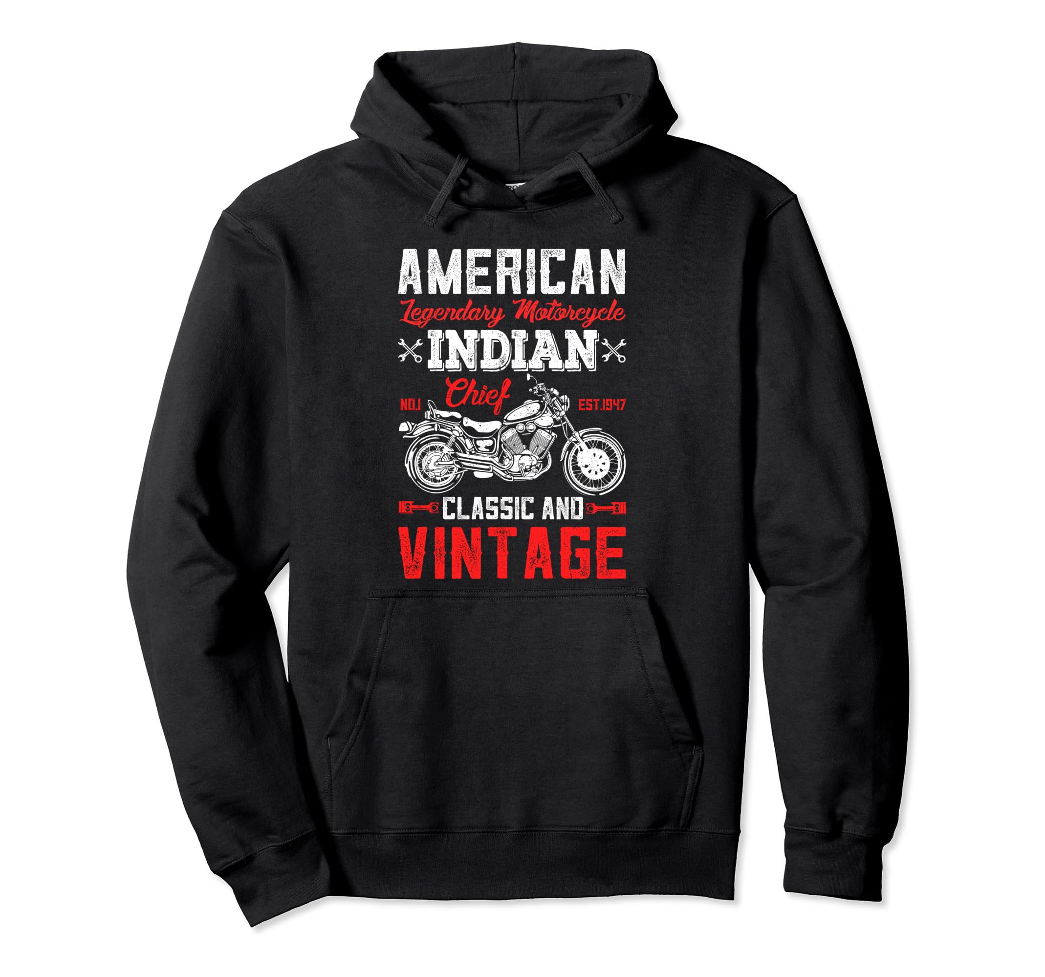 Old Biker American Motorcycle Motocross Hoodie - Trendy Graphic Unisex - T-Shirt, Sweatshirt, Hoodie