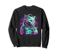 House Dj Cat 80S 90S Kitten Sunset Sweatshirt - Graphic Print Men Women - T-Shirt, Sweatshirt, Hoodie