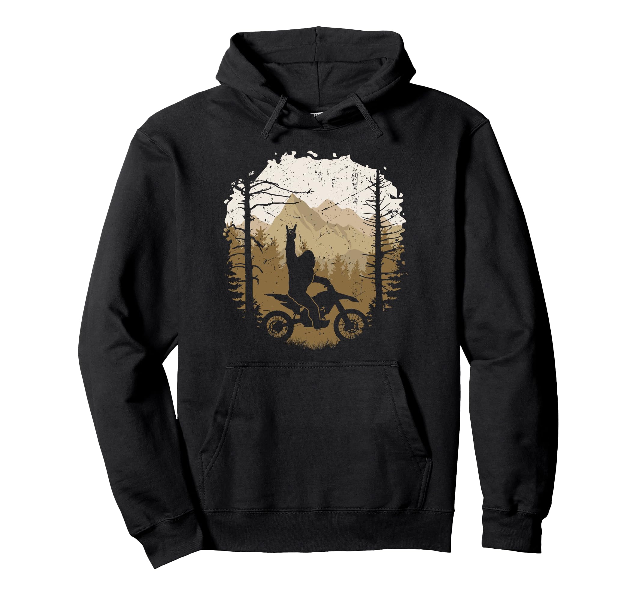 Bigfoot Dirt Bike Motocross Funny Hoodie - Custom Art Print Unisex - T-Shirt, Sweatshirt, Hoodie