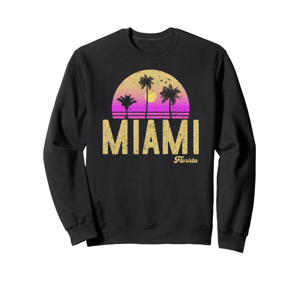 Miami Florida Sunset Sweatshirt - Unique Graphic Men Women - T-Shirt, Sweatshirt, Hoodie