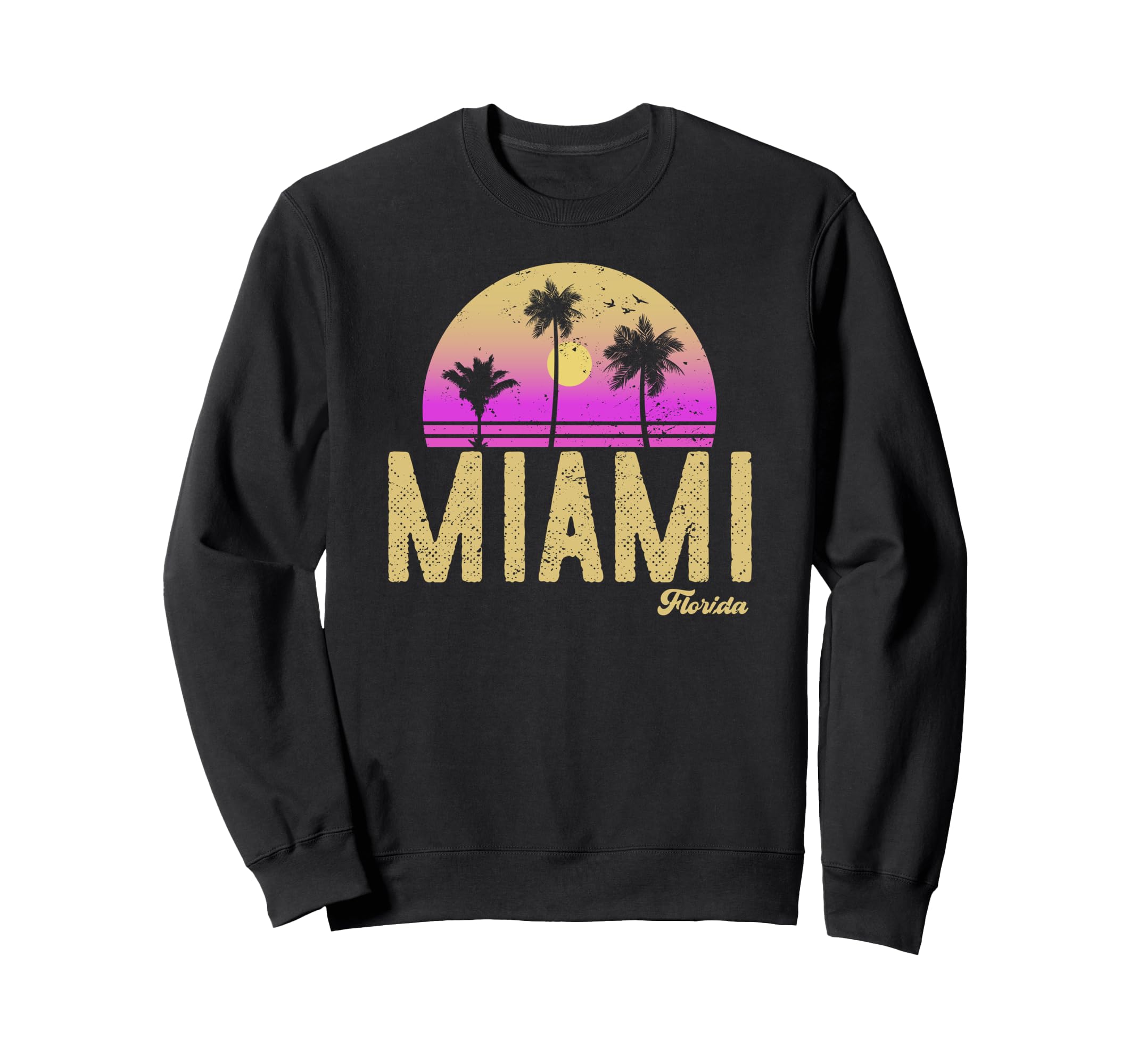 Miami Florida Sunset Sweatshirt - Unique Graphic Men Women - T-Shirt, Sweatshirt, Hoodie