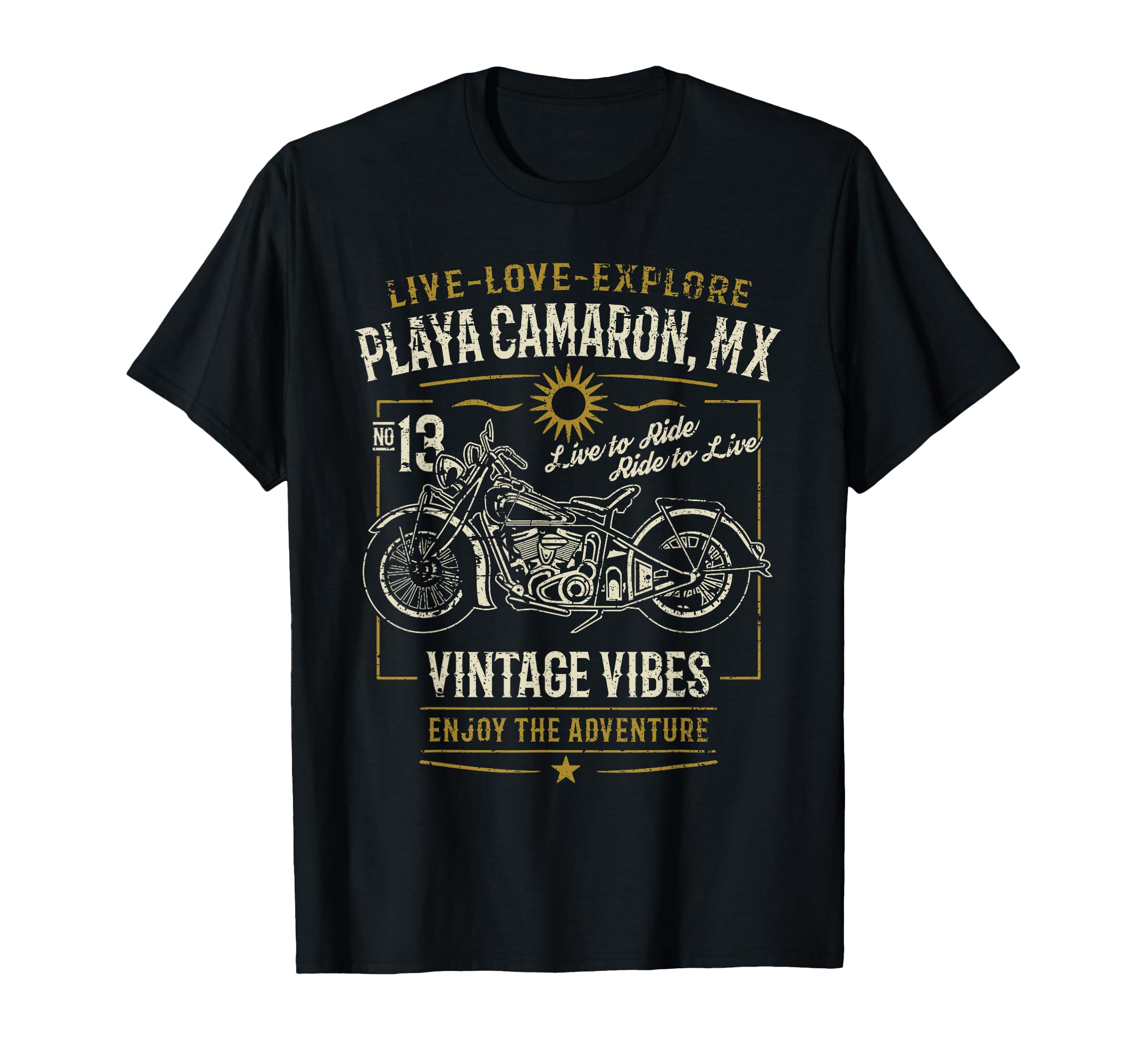Playa Camaron Mx Mexico Distressed T-Shirt - Custom Art Print Men Women - T-Shirt, Sweatshirt, Hoodie