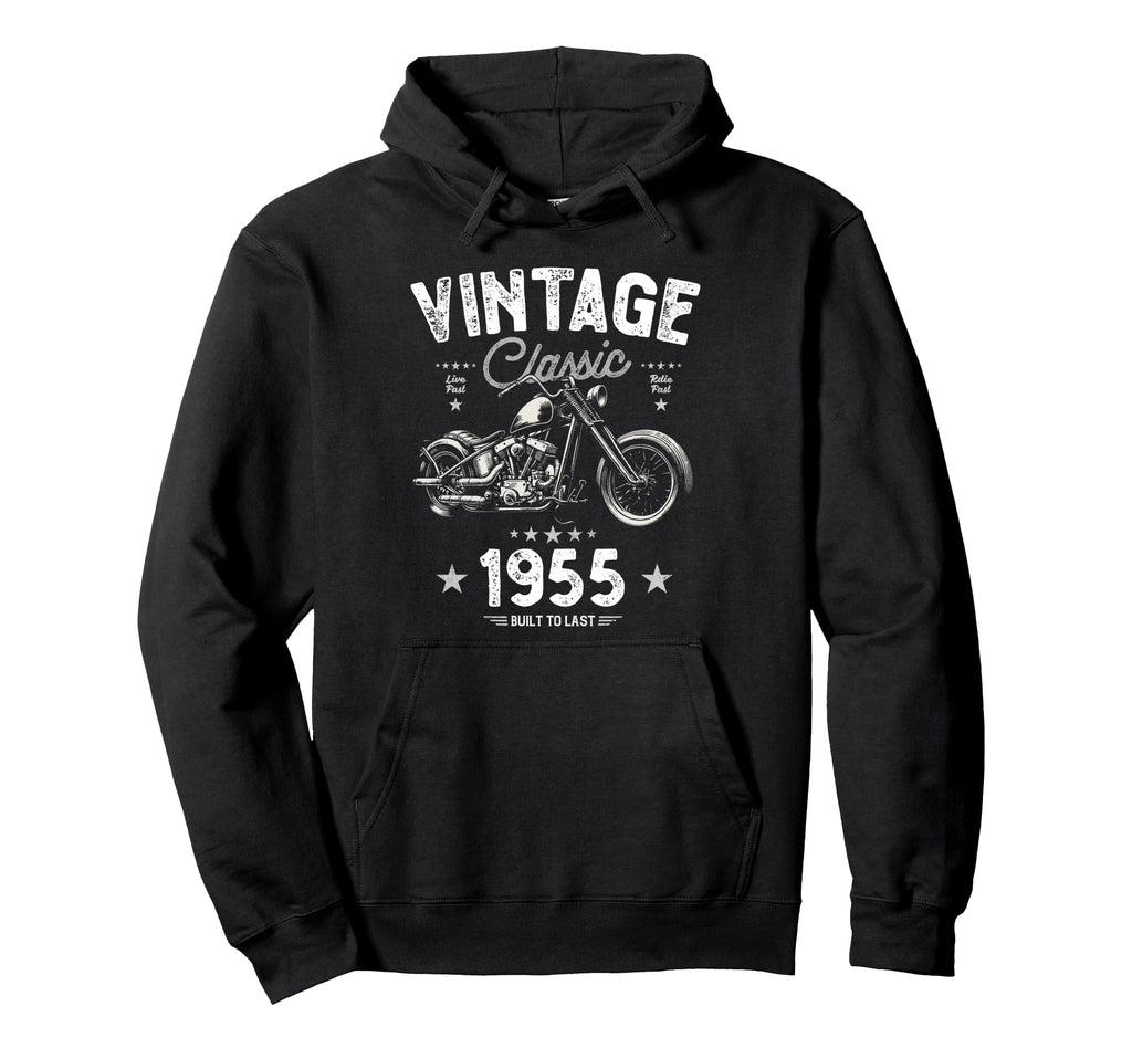 1955 70Th Birthday Chopper Motorbike Hoodie - Aesthetic Graphic Unisex - T-Shirt, Sweatshirt, Hoodie