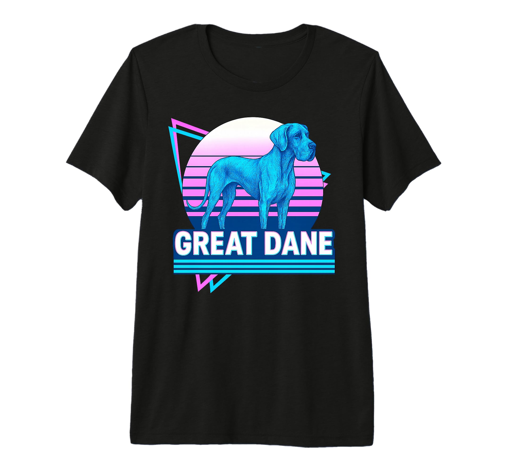 Great Dane Synthwave Aesthetic Dog Lover T-Shirt - Graphic Print Men Women - T-Shirt, Sweatshirt, Hoodie