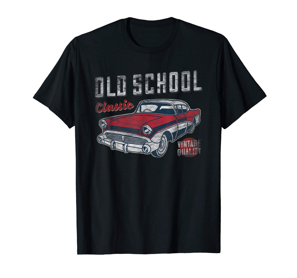 Old School 50S American Car And T-Shirt - Unique Graphic for Adults - T-Shirt, Sweatshirt, Hoodie
