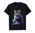 Psychedelic Trippy Glitch Cat 80S T-Shirt - Fun Novelty Design for Adults - T-Shirt, Sweatshirt, Hoodie