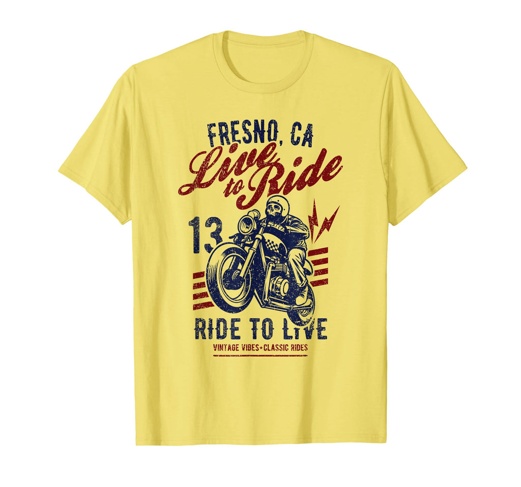 Fresno California Motorcycle Skull T-Shirt - Streetwear Style for Adults - T-Shirt, Sweatshirt, Hoodie