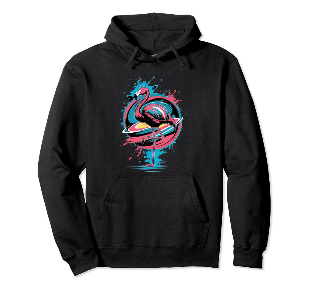 Pop Art Flamingo Paint Dripping Hoodie - Casual Everyday Wear for Adults - T-Shirt, Sweatshirt, Hoodie