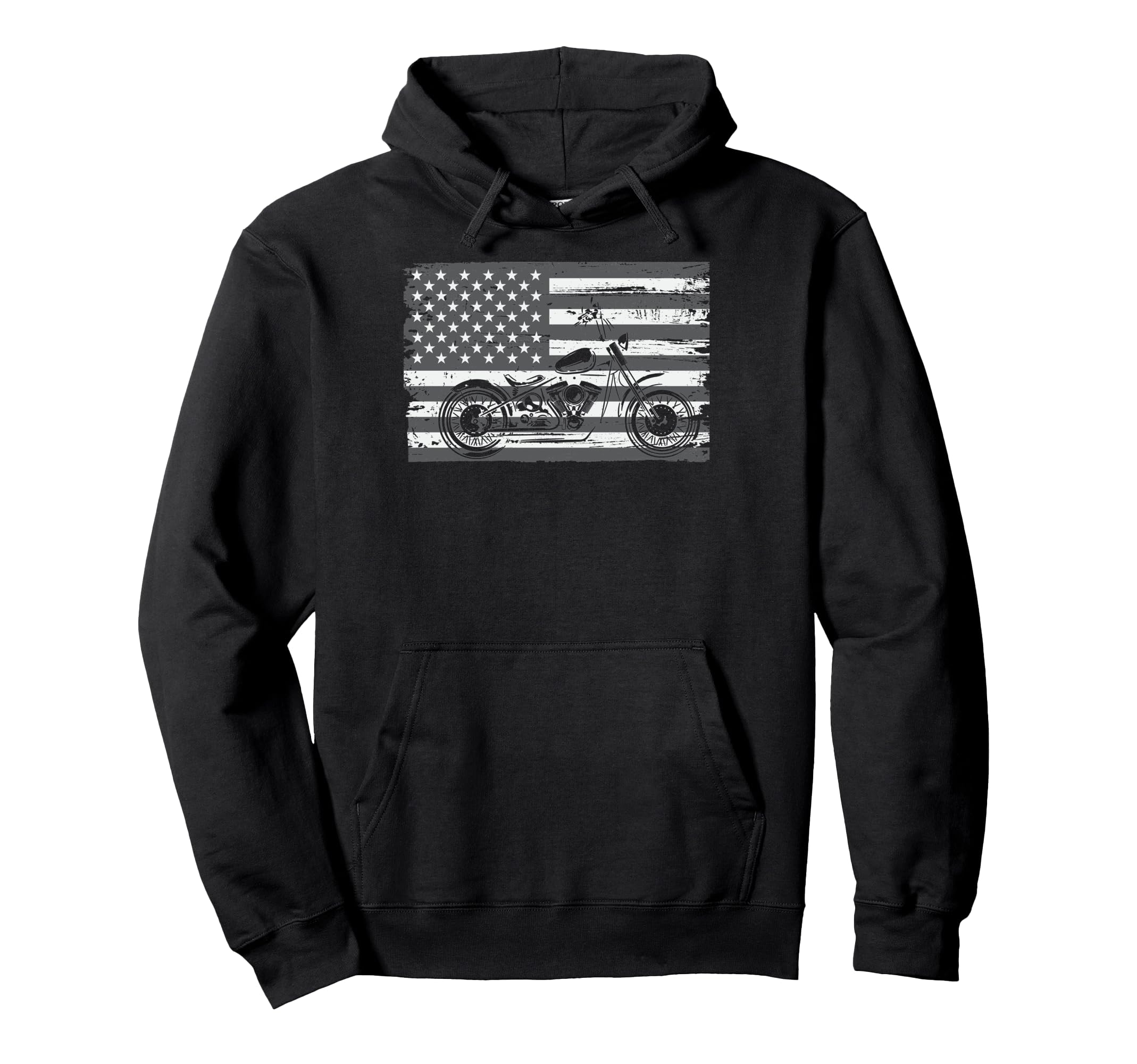 Us Flag Biker Riding Lover Motorcycle Rider Hoodie - Unique Graphic Unisex - T-Shirt, Sweatshirt, Hoodie