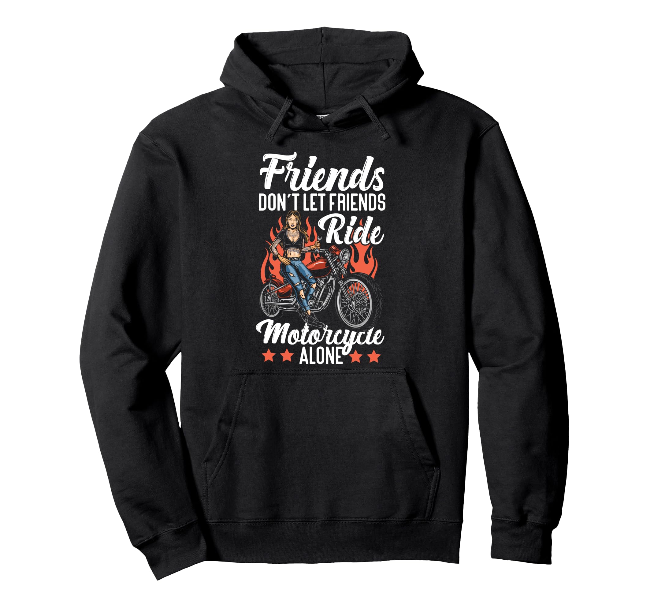 Motorcycle Biker Friends Besties Hoodie - Custom Art Print for Adults - T-Shirt, Sweatshirt, Hoodie