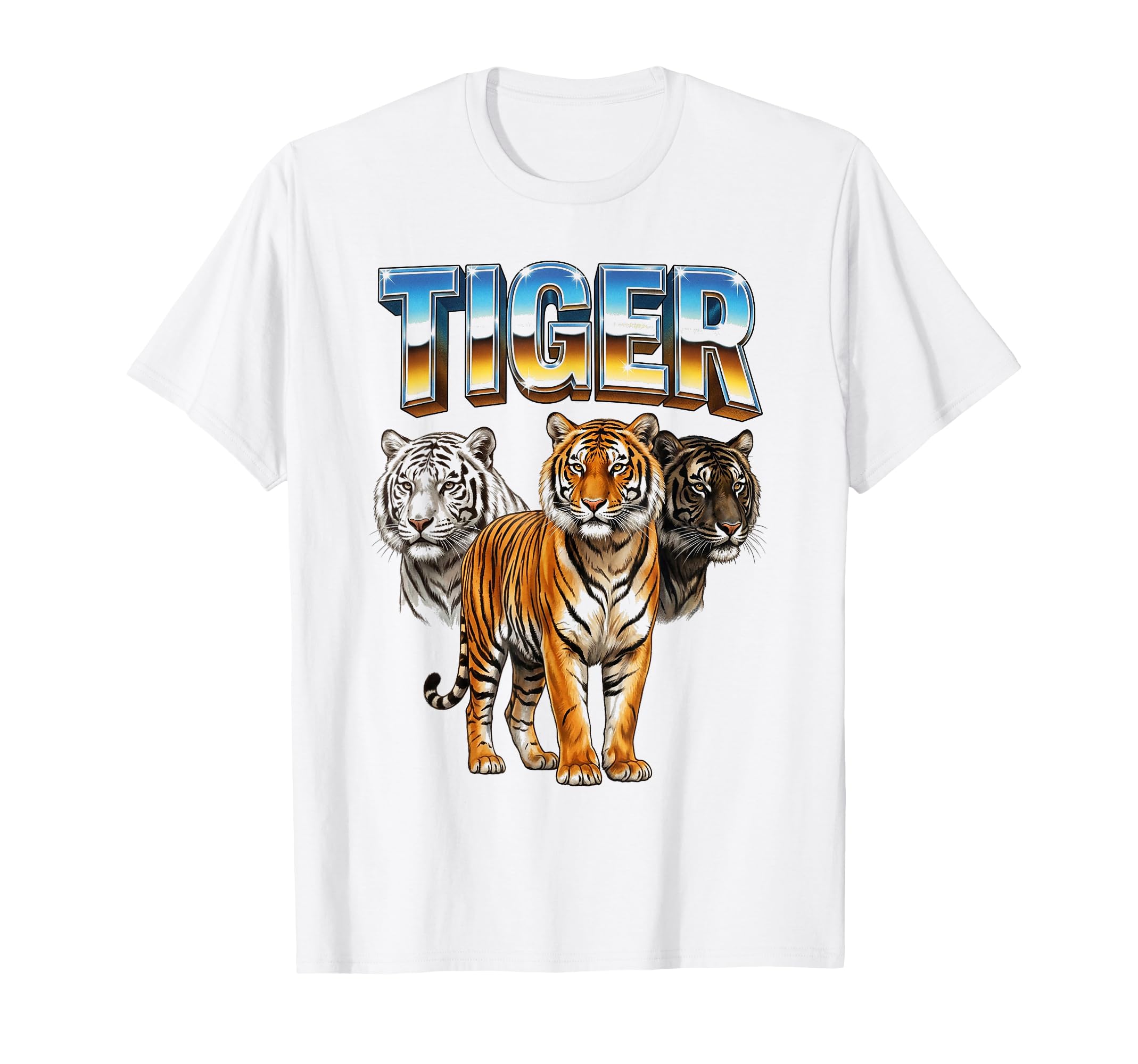 Tiger 70S 90S Tiger African Animal T-Shirt - Novelty Apparel for Adults - T-Shirt, Sweatshirt, Hoodie