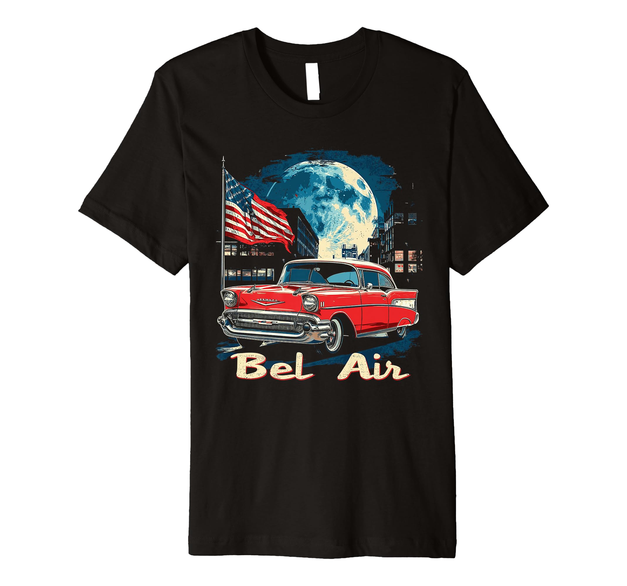 Bel Air Car Old School Hot Rod 57 T-Shirt - Aesthetic Graphic Men Women - T-Shirt, Sweatshirt, Hoodie