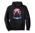 Synthwave Cat Samurai Mediation Hoodie - Streetwear Style for Adults - T-Shirt, Sweatshirt, Hoodie