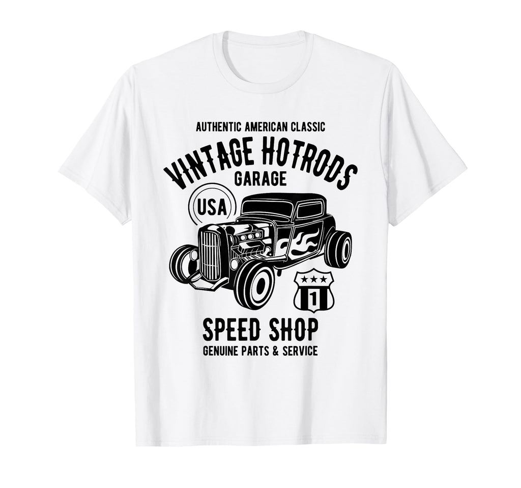 Speed Shop Hotrod Car Distressed T-Shirt - Unique Graphic for Adults - T-Shirt, Sweatshirt, Hoodie