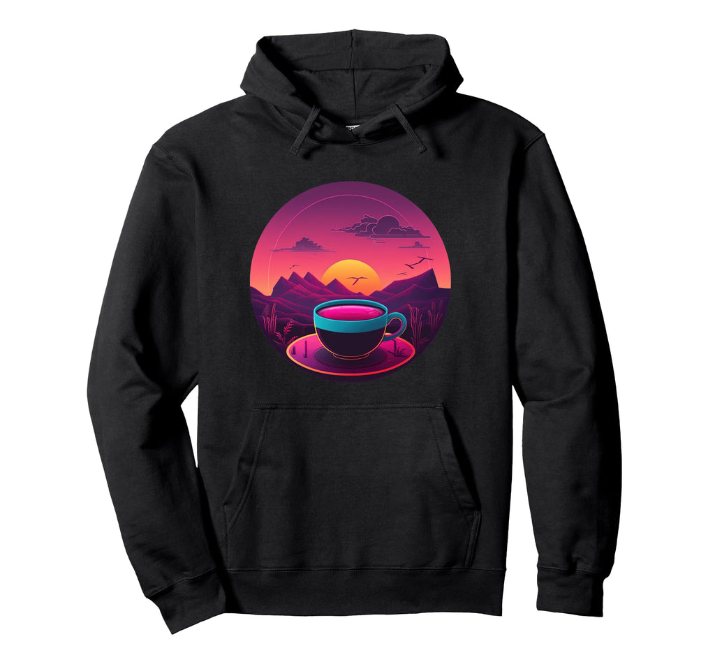 Tea Synthwave 80S Retrowave Aesthetic Hoodie - Graphic Print Unisex - T-Shirt, Sweatshirt, Hoodie