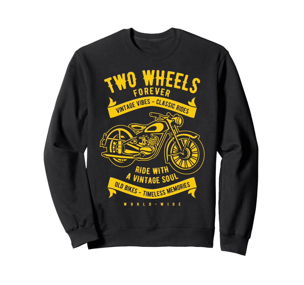 Two Wheels Forever Motorcycle Sweatshirt - Fun Novelty Design for Adults - T-Shirt, Sweatshirt, Hoodie