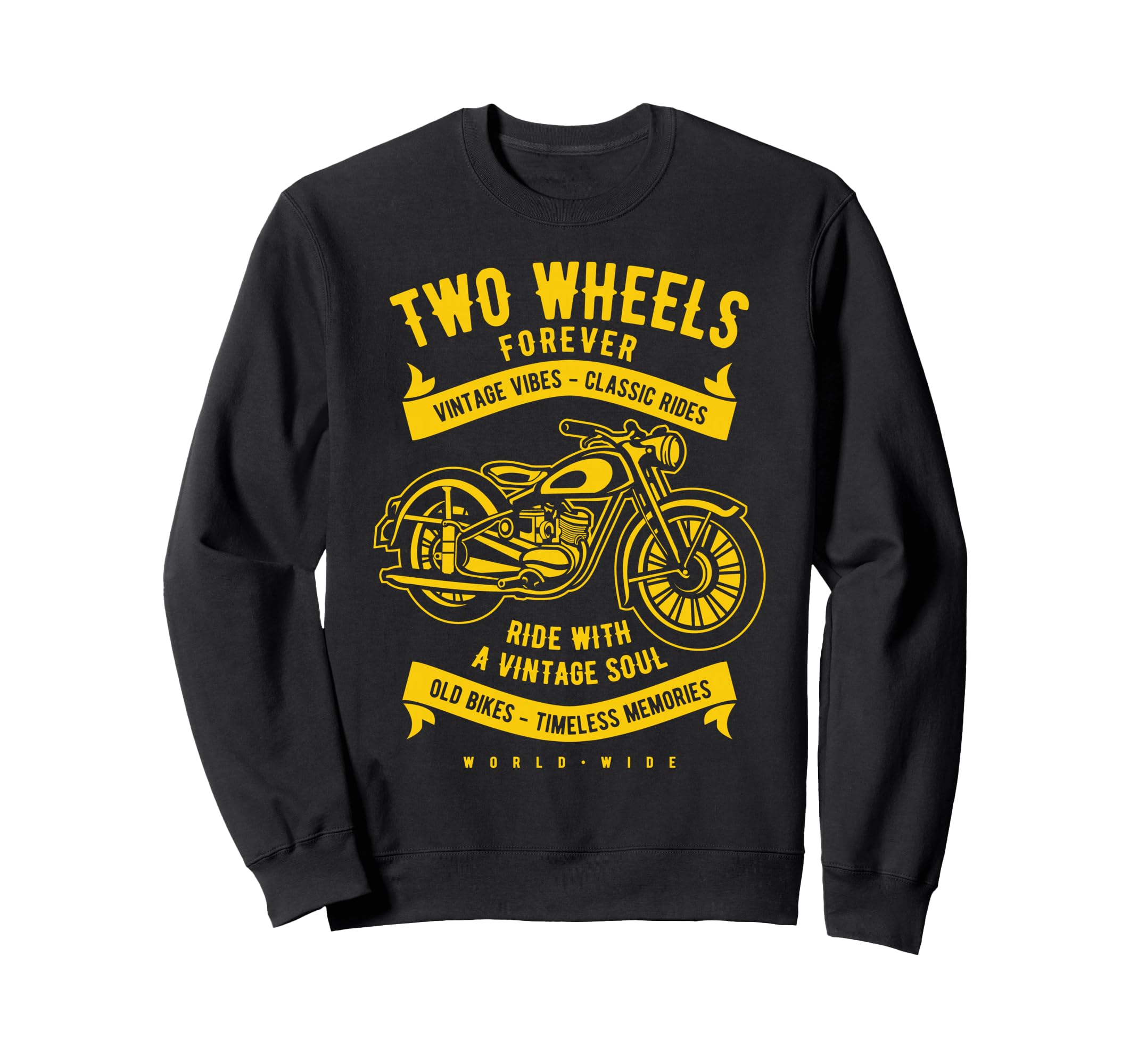 Two Wheels Forever Motorcycle Sweatshirt - Fun Novelty Design for Adults - T-Shirt, Sweatshirt, Hoodie