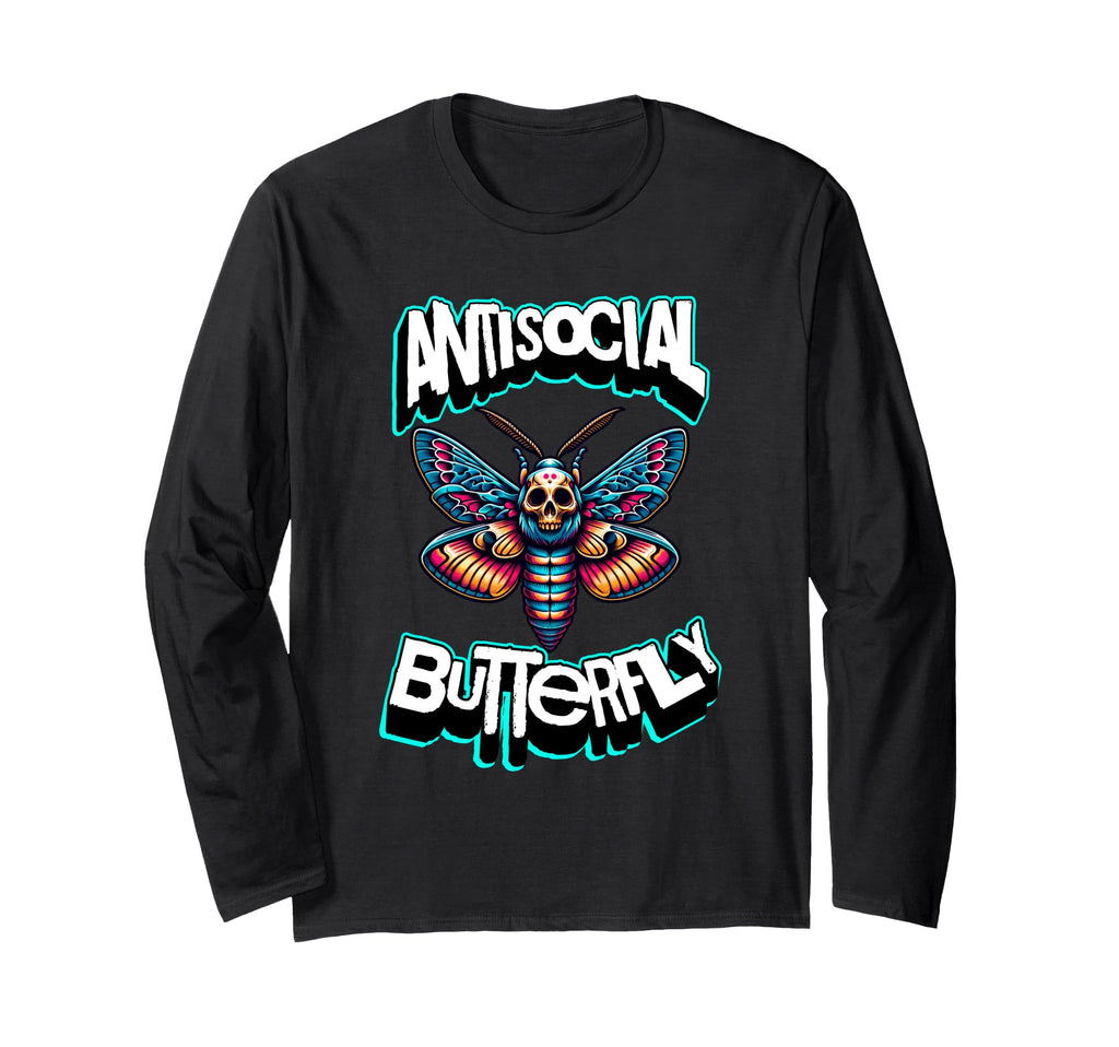 Antisocial Butterfly Funny Death Head T-Shirt - Graphic Print for Adults - T-Shirt, Sweatshirt, Hoodie