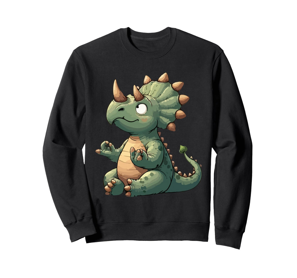 Meditation Triceratops Yoga Pose Sweatshirt - Custom Art Print for Adults - T-Shirt, Sweatshirt, Hoodie