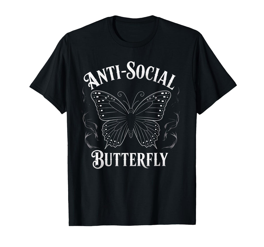 Gothic Antisocial Butterfly Aesthetic T-Shirt - Minimalist Print Men Women - T-Shirt, Sweatshirt, Hoodie