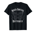 Gothic Antisocial Butterfly Aesthetic T-Shirt - Minimalist Print Men Women - T-Shirt, Sweatshirt, Hoodie