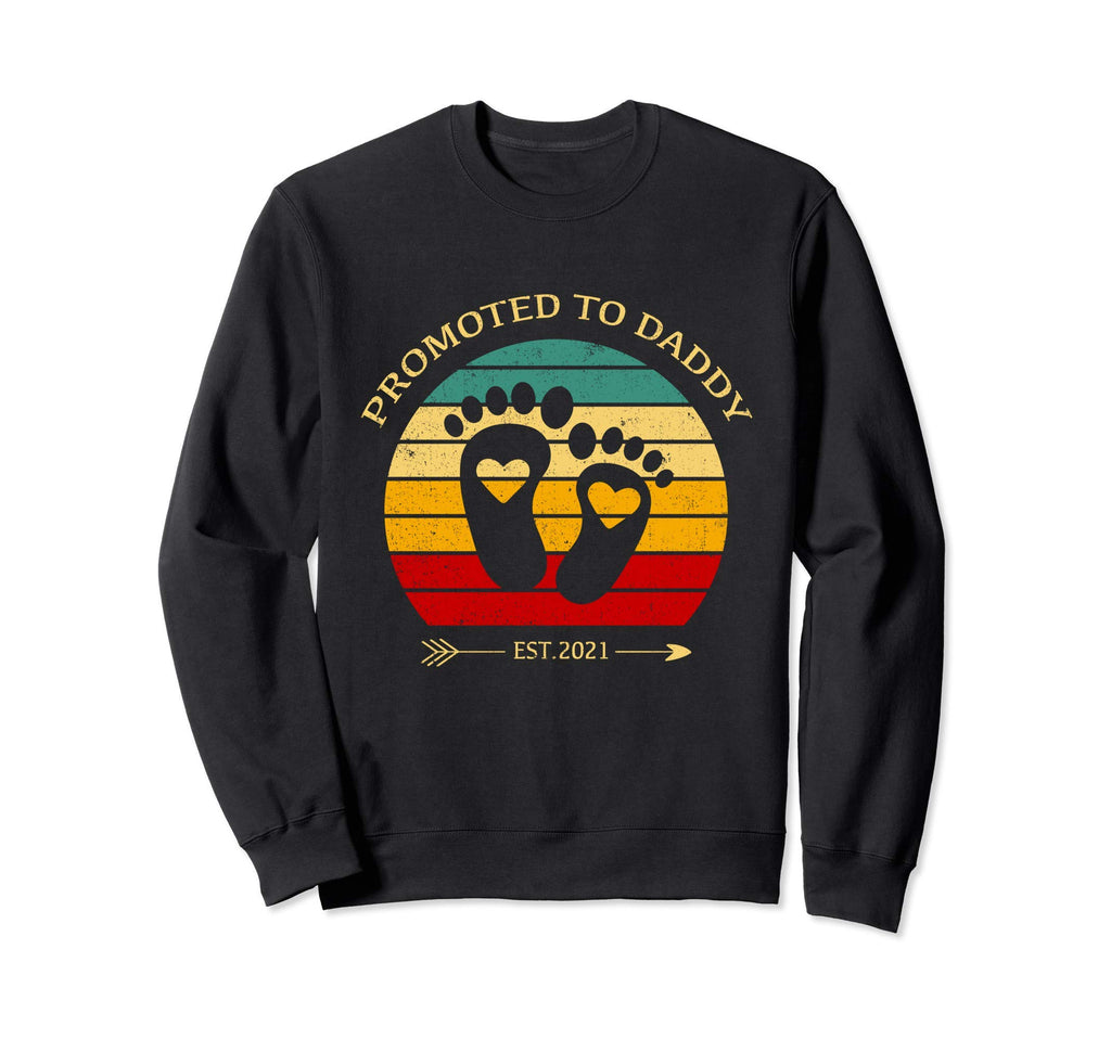 Promoted To Daddy Est 2021 Sunset Sweatshirt - Novelty Apparel Men Women - T-Shirt, Sweatshirt, Hoodie