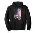 Motorcycle Biker American Flag Hoodie - Novelty Apparel Unisex - T-Shirt, Sweatshirt, Hoodie