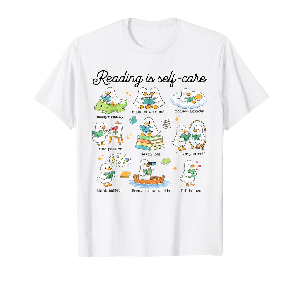 Reading Is Self Care Funny T-Shirt - Fun Novelty Design for Adults - T-Shirt, Sweatshirt, Hoodie