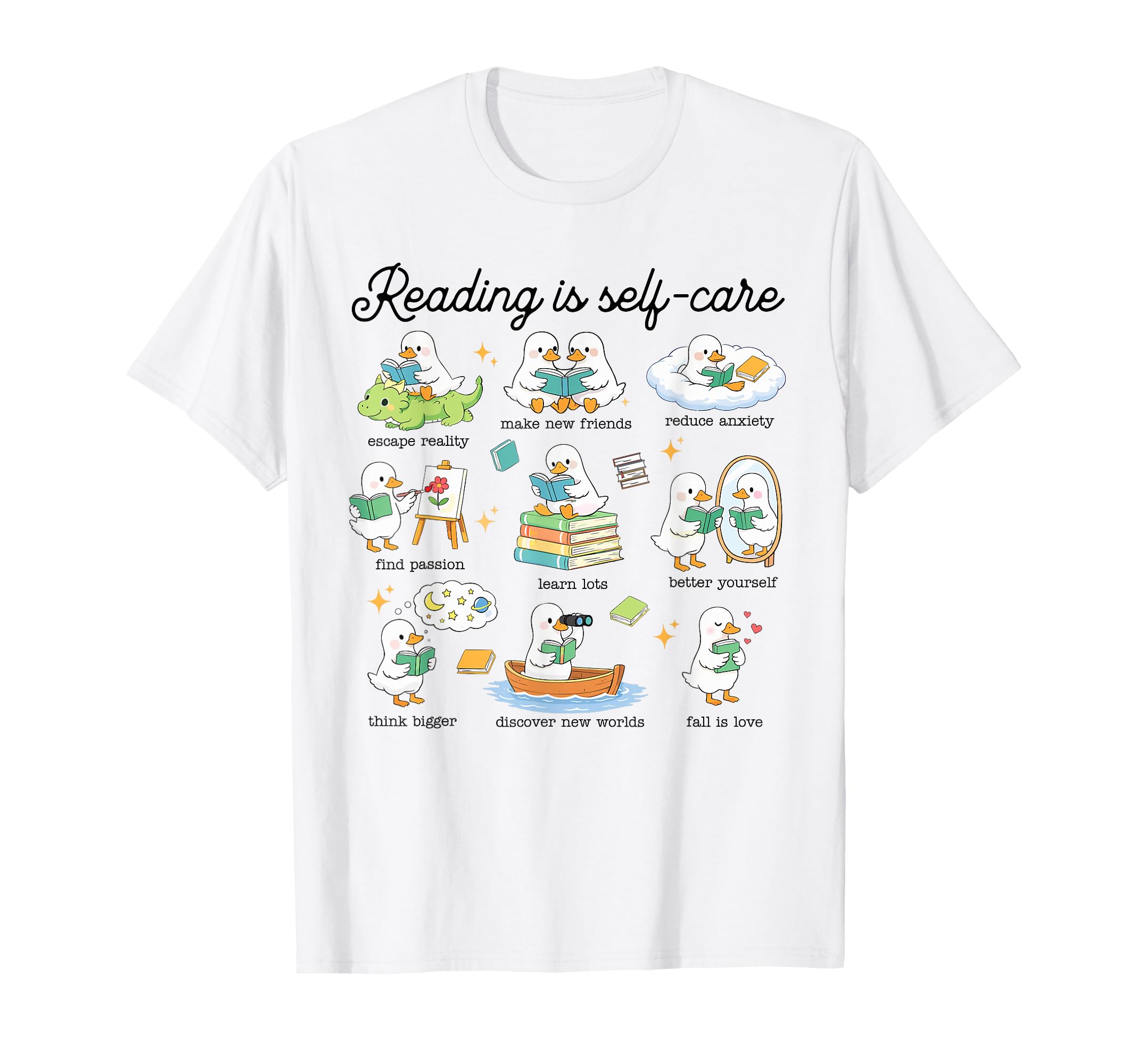Reading Is Self Care Funny T-Shirt - Fun Novelty Design for Adults - T-Shirt, Sweatshirt, Hoodie