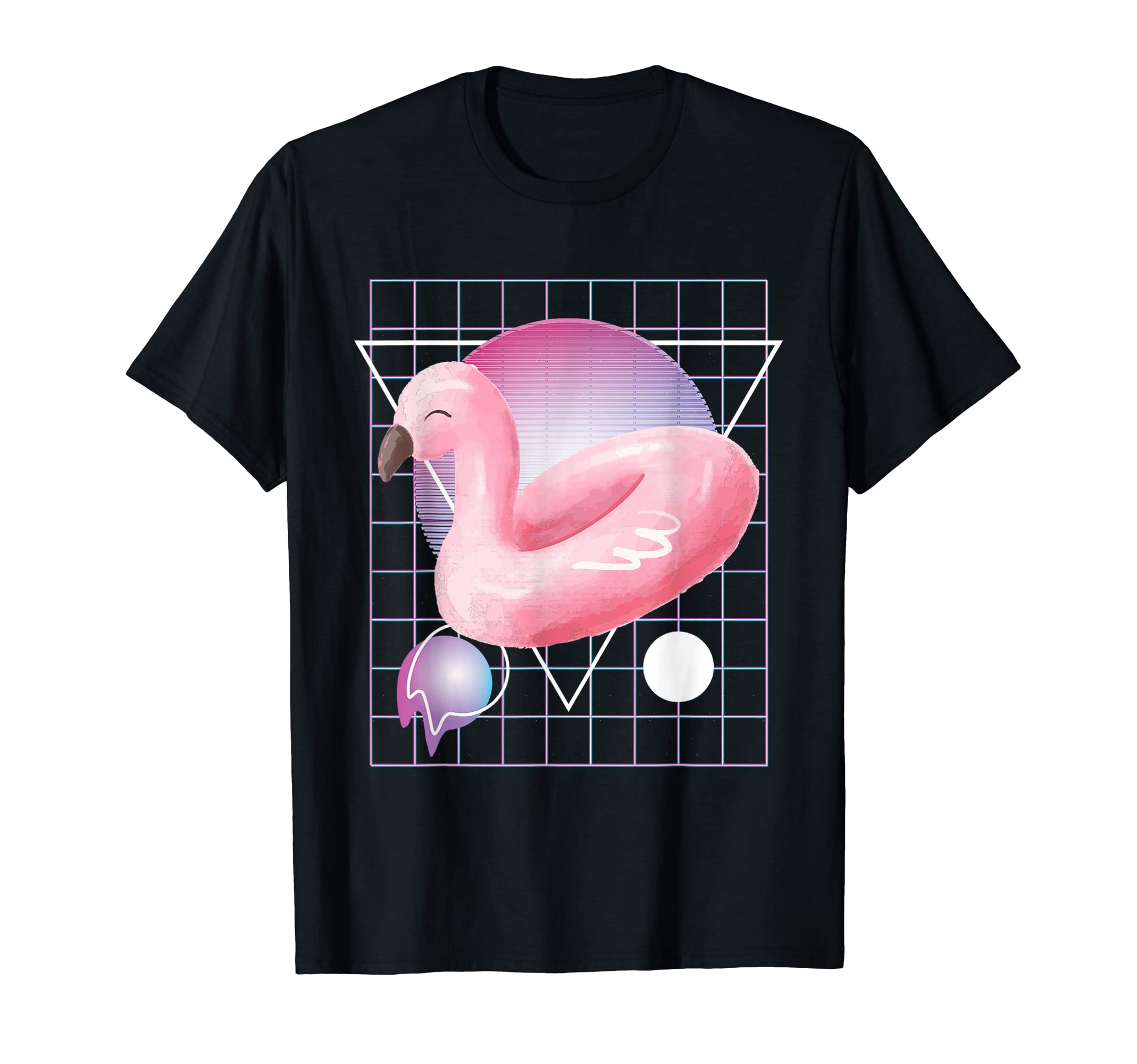 Vaporwave Flamingo Aesthetic Art T-Shirt - Fun Novelty Design Unisex - T-Shirt, Sweatshirt, Hoodie