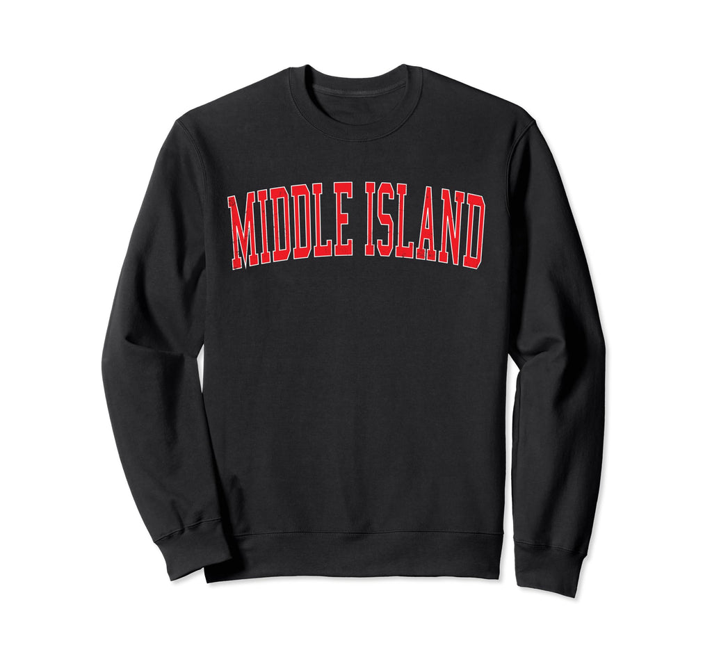 Middle Island Ny Distressed Red Sweatshirt - Streetwear Style Men Women - T-Shirt, Sweatshirt, Hoodie