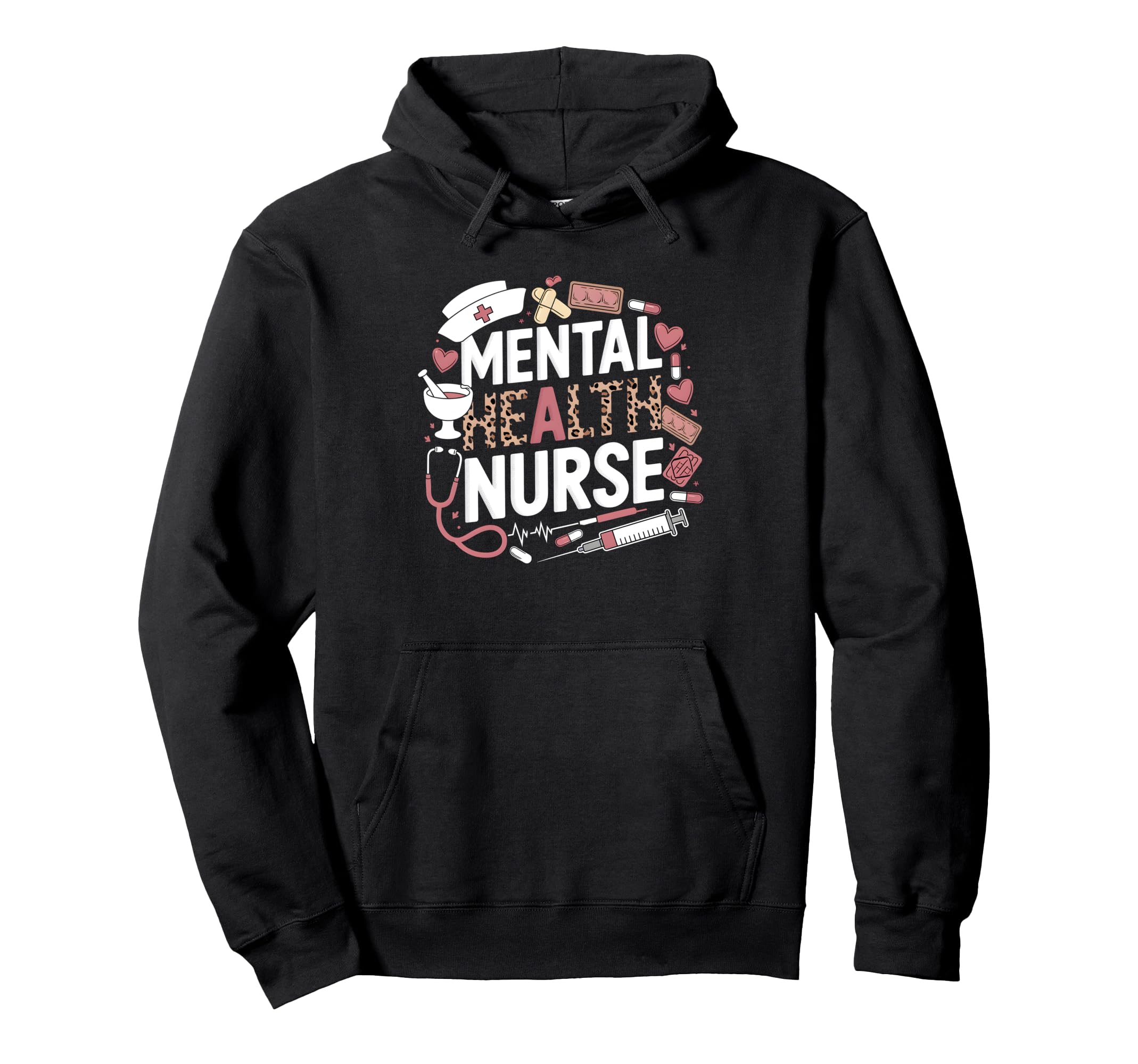 Nursing Stethoscope Nurses Mental Hoodie - Minimalist Print Men Women - T-Shirt, Sweatshirt, Hoodie