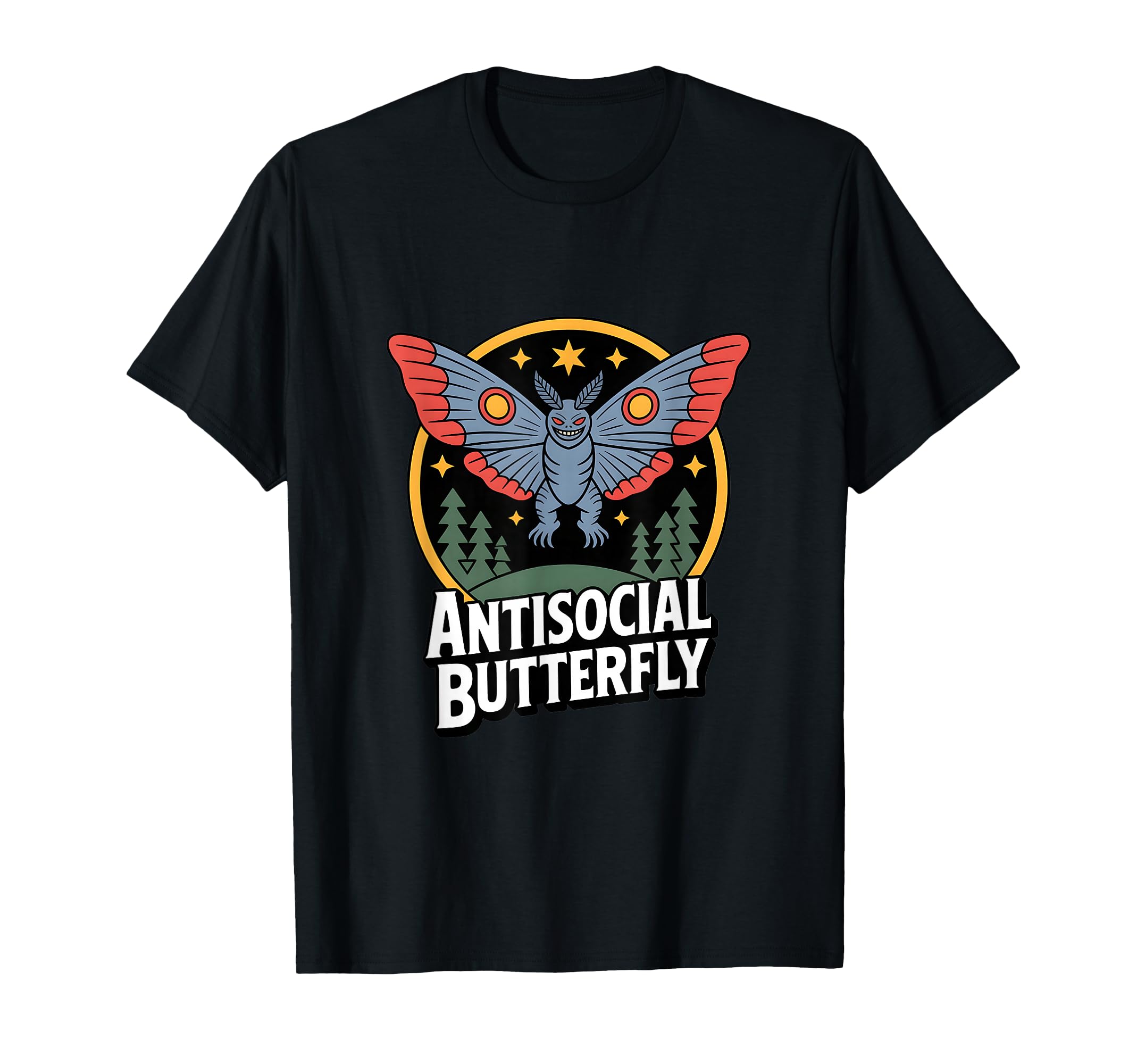 Moth Mann Cryptid Mothman Anti Social T-Shirt - Novelty Apparel Unisex - T-Shirt, Sweatshirt, Hoodie