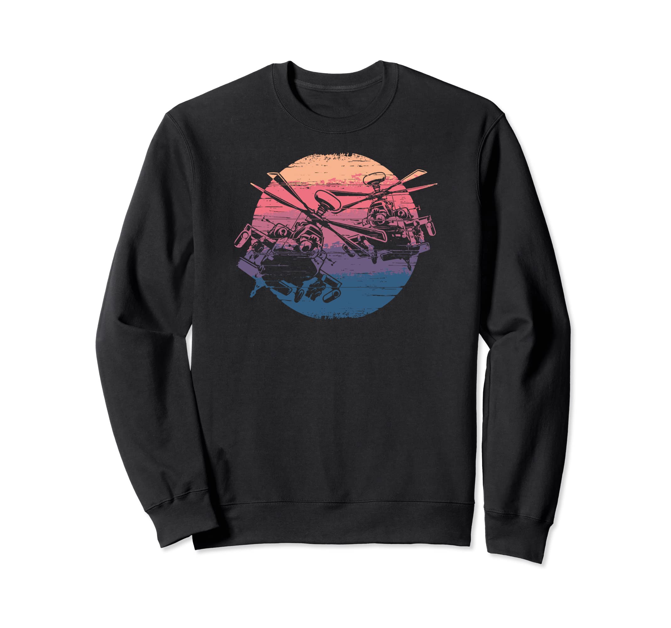 Distressed Military Helicopter Sweatshirt - Streetwear Style Men Women - T-Shirt, Sweatshirt, Hoodie