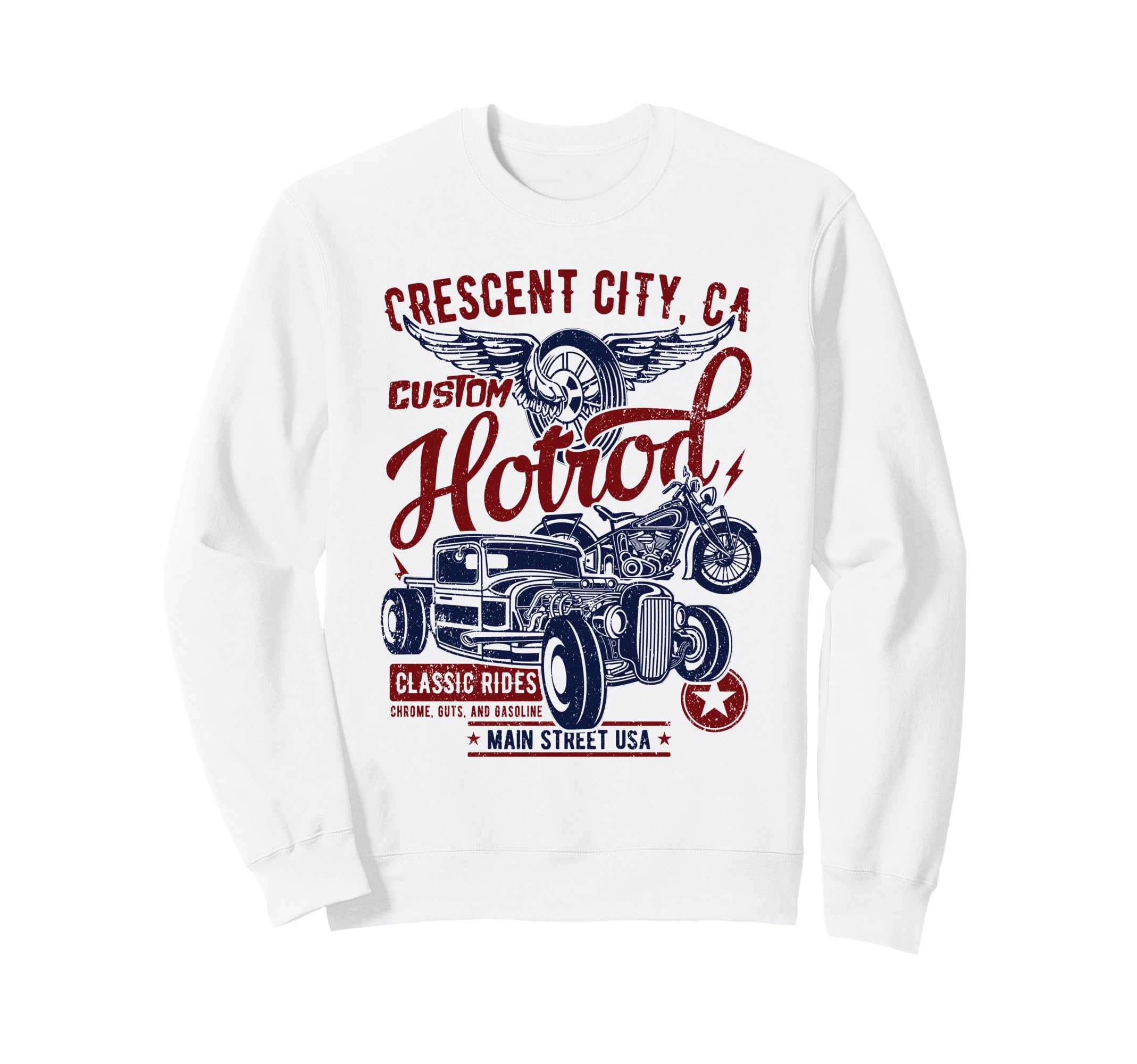 Crescent City Ca Hotrod Car Sweatshirt - Casual Everyday Wear Unisex - T-Shirt, Sweatshirt, Hoodie