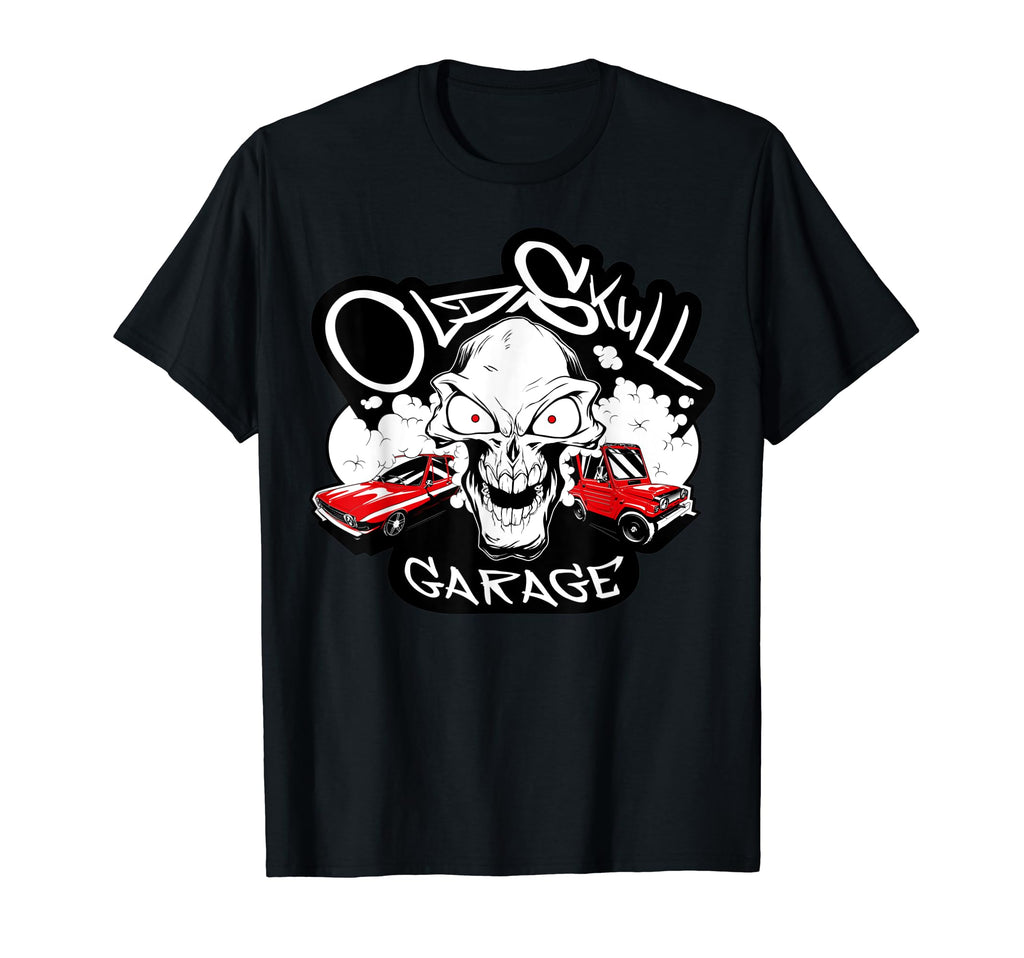 Old Skull Garage Car Show T-Shirt - Aesthetic Graphic Unisex - T-Shirt, Sweatshirt, Hoodie