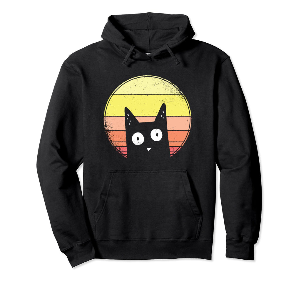 Funny Black Cat Sunset Hoodie - Unique Graphic Men Women - T-Shirt, Sweatshirt, Hoodie