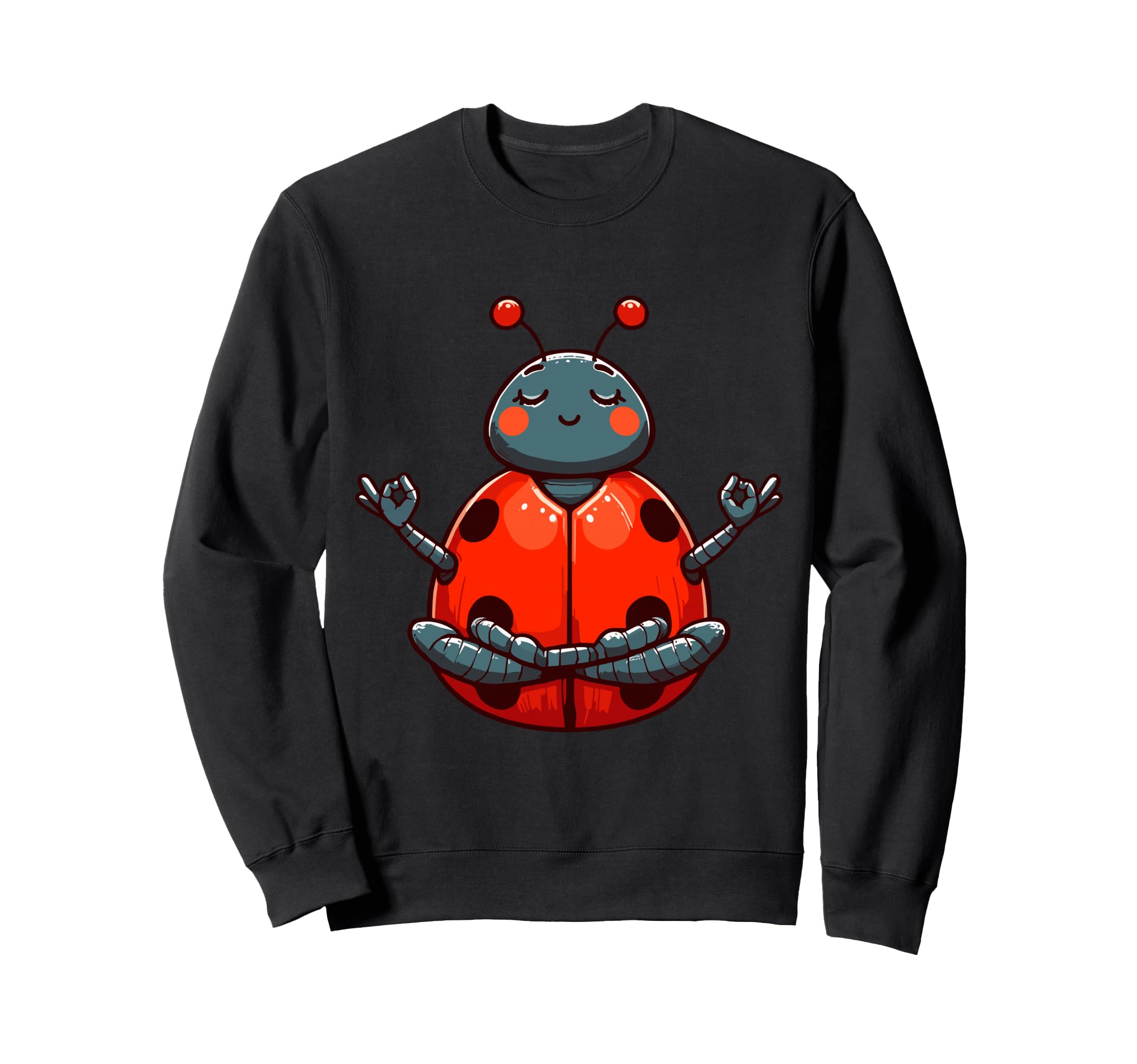 Meditation Ladybug Yoga Pose Relaxing Sweatshirt - Trendy Graphic Unisex - T-Shirt, Sweatshirt, Hoodie