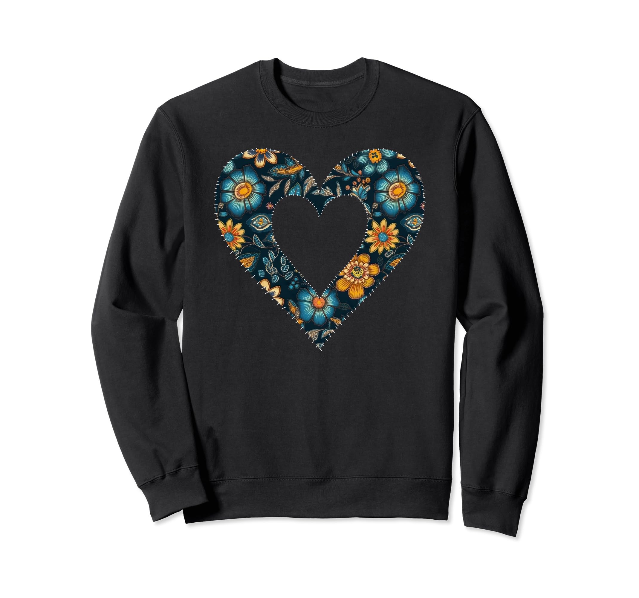 Ukrainian Floral Pattern Ukraine Heart Sweatshirt - Minimalist Print Unisex - T-Shirt, Sweatshirt, Hoodie