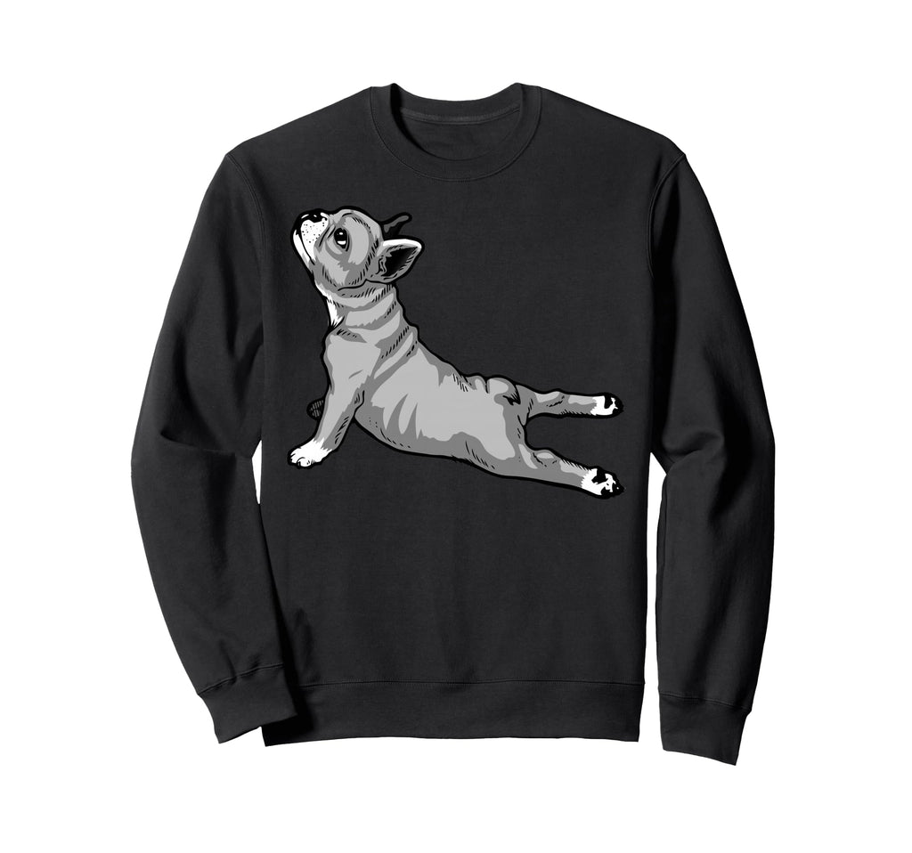 Funny French Bulldog Yoga Pose Sweatshirt - Minimalist Print for Adults - T-Shirt, Sweatshirt, Hoodie